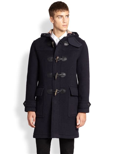 burberry fur trim duffle coat|Burberry duffle coat men.